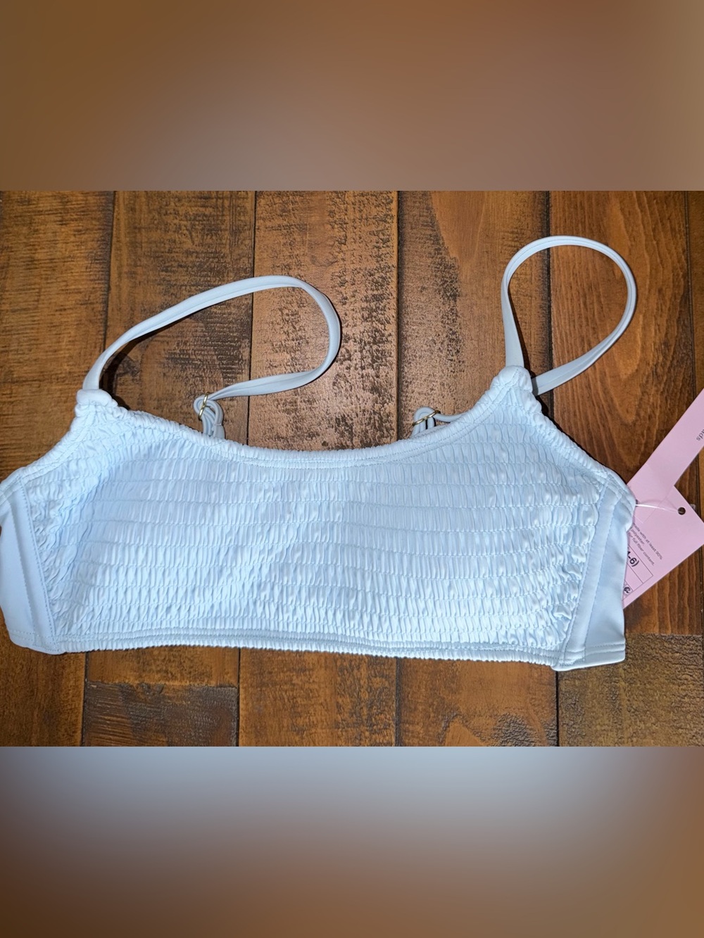 Light blue Smocked Bikini Top